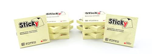 Sticky Gelb 75 x 75 mmm Packung 12 Stück von Alevar