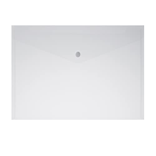 Umschlag mit Knopf A3, Dokumentenhalter aus Polypropylen mit Druckverschluss, Farbe Weiß, 5 Stück von Alevar