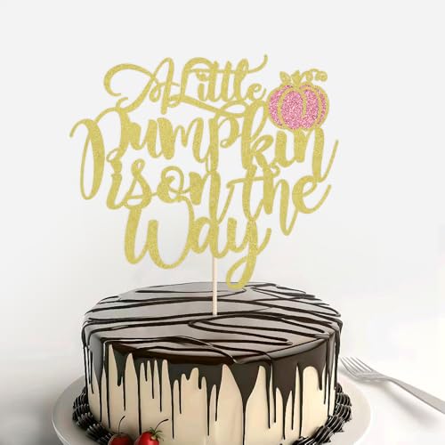 Tortenaufsatz mit Aufschrift "A Little Pumpkin is on the Way", orangefarbener Glitzer, für Jungen, Mädchen, Geburtstagsparty, Dekoration für Herbst, kleine Kürbis-Themen, Babypartys, Kinder, Jungen Tortenaufsatz mit Aufschrift "A Little Pumpkin is on the Way", orangefarbener Glitzer, für Jungen, Mädchen, Geburtstagsparty, Dekoration für Herbst, kleine Kürbis-Themen, Babypartys, Kinder, Jungen von Alewoaly