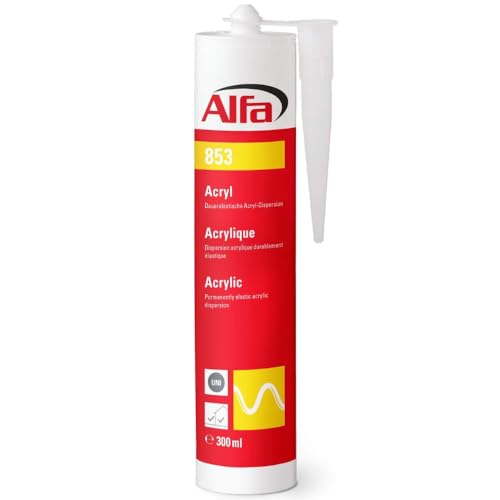 2x Alfa Acryl-Dichtstoff 310 ml weiß Profi-Qualität universelle Anwendung, Profi-Qualität, Maler-Acryl, witterungsbeständig, geruchlos, lösemittelfrei, stark haftend 2x Alfa Acryl-Dichtstoff 310 ml weiß Profi-Qualität universelle Anwendung, Profi-Qualität, Maler-Acryl, witterungsbeständig, geruchlos, lösemittelfrei, stark haftend von Alfa