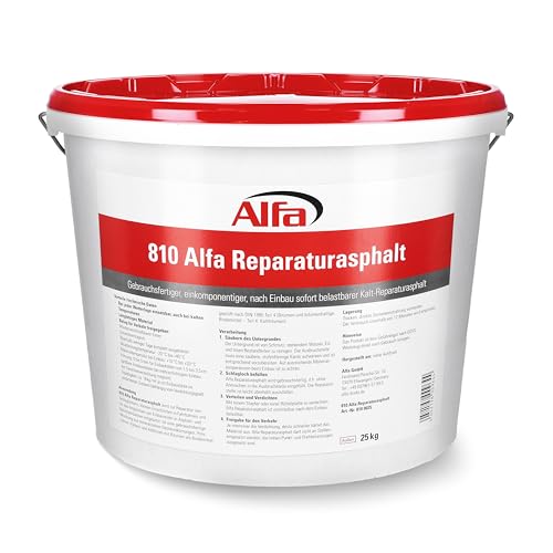 3x 25kg Alfa Reparaturasphalt Profi-Qualität Kaltasphalt Körnung 0 bis 5 mm zur Ausbesserung von Schlaglöchern im wiederverschließbaren Eimer, Reparatur Asphalt von Alfa
