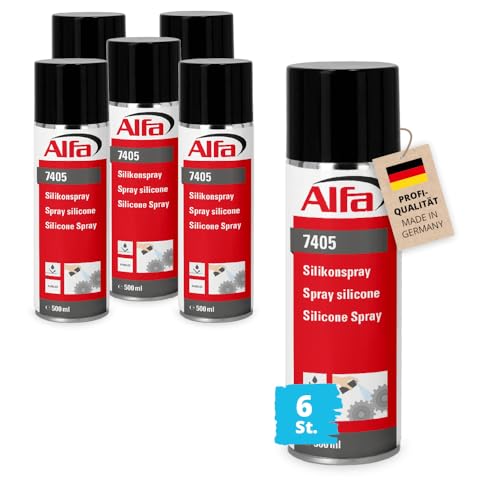 6x Alfa Silikonspray 500 ml hitzebeständiges und feuchtigkeitsabweisendes Kontaktspray von Alfa