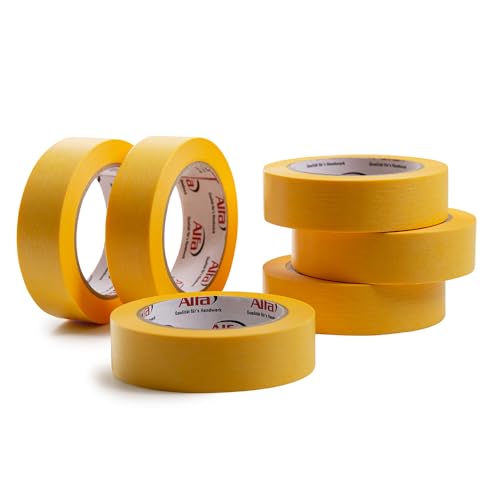 Alfa 6x FineLine GOLD Washi Tape 30 mm x 50 m Profi-Qualität dünnes imprägniertes japanisches Reispapierband PREMIUM-Klebeband von Alfa