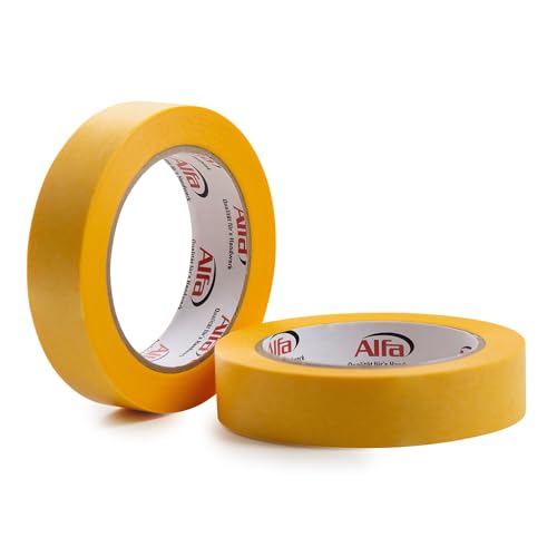 Alfa 2x FineLine GOLD Washi Tape 25 mm x 50 m Profi-Qualität dünnes imprägniertes japanisches Reispapierband PREMIUM-Klebeband von Alfa