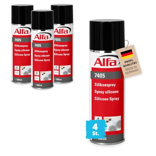 4x Alfa Silikonspray 500 ml hitzebeständiges und feuchtigkeitsabweisendes Kontaktspray von Alfa