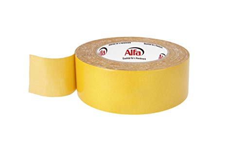 Alfa Verlegeband Top-Fix extra stark klebend 25 m x 50 mm - Doppelseitiges Klebeband zum Verlegen von Teppich und PVC-Belag - doppelseitig klebend von Alfa