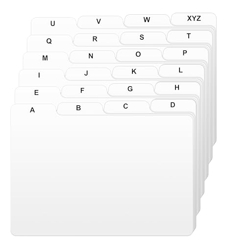 Alfion 10,2 x 15,2 cm Karteikarten, Alphabet-Register, 24 Stück (weiß) von Alfion