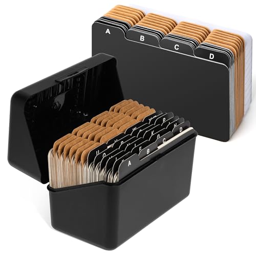 Alfion Karteikartenhalter-Set, 7,6 x 12,7 cm, 24 schwarze Alphabet-Trennblätter, 24 leere anpassbare Kraft-Trennblätter, 50 linierte Karteikarten, 7,6 x 12,7 cm Alfion Karteikartenhalter-Set, 7,6 x 12,7 cm, 24 schwarze Alphabet-Trennblätter, 24 leere anpassbare Kraft-Trennblätter, 50 linierte Karteikarten, 7,6 x 12,7 cm von Alfion