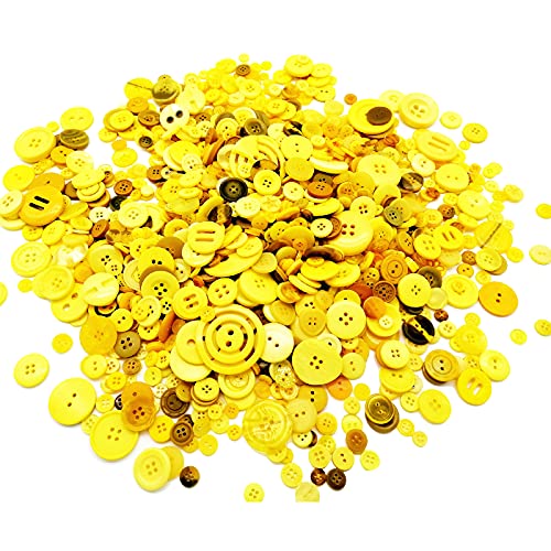 Alfykym Gelbe Knöpfe zum Basteln, 600–700 Stück, verschiedene Größen zum Nähen, Basteln, Dekoration Alfykym Gelbe Knöpfe zum Basteln, 600–700 Stück, verschiedene Größen zum Nähen, Basteln, Dekoration von Alfykym