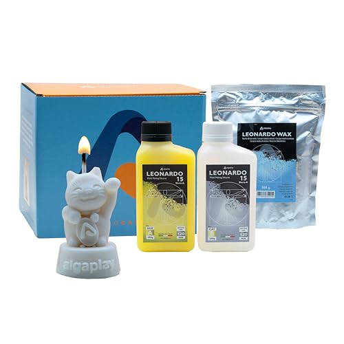 Algaplay Leonardo Candle Kit Kerzen-Set mit Wachs und Silikon zum Erstellen von Formen und personalisierten Kerzen aus kleinen Gegenständen Algaplay Leonardo Candle Kit Kerzen-Set mit Wachs und Silikon zum Erstellen von Formen und personalisierten Kerzen aus kleinen Gegenständen von Algaplay