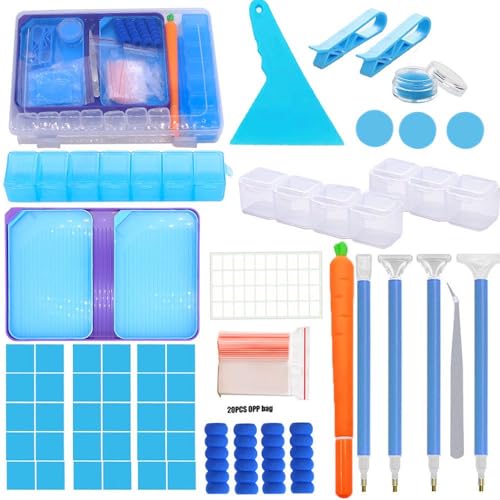 DIY Diamond Painting Aufbewahrungsbox Zubehör-Set, mehrfarbiges Diamant-Stickerei-Werkzeug-Set. Multifunktionale Kombination aus Kunstmalerei, Diamant-Malstift, Tablett, Ton. von Algasan