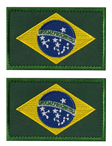 2 Stück AliPlus Brasilien-Flaggen-Aufnäher, bestickt, taktische Militär-Moral-Aufnäher, Verschluss mit Klettverschluss 2 Stück AliPlus Brasilien-Flaggen-Aufnäher, bestickt, taktische Militär-Moral-Aufnäher, Verschluss mit Klettverschluss von AliPlus