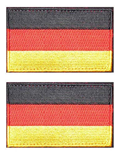 2 Stück AliPlus Deutschland Flagge Patches bestickt Tactical Military Moral Patch Applique Fastener Hook and Loop von AliPlus
