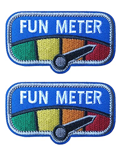 2 Stück AliPlus Fun Meter Patches Tactical Moral Military Patch Bestickter Haken und Schlaufe (Blau Farbe), Fun Meter Blau von AliPlus