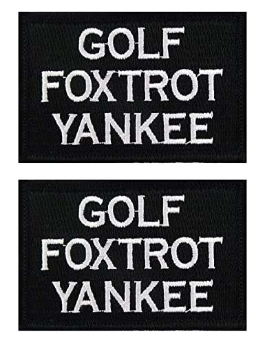 2 Stück AliPlus Golf Foxtrot Yankee Patch bestickt Tactical Moral Patch Hook and Loop 2 Stück AliPlus Golf Foxtrot Yankee Patch bestickt Tactical Moral Patch Hook and Loop von AliPlus