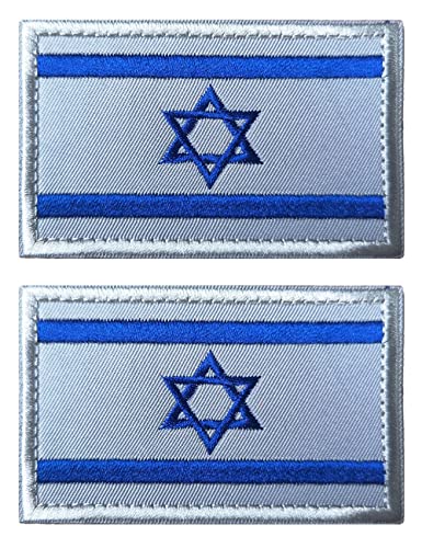 2 Stück AliPlus Israel Flagge Patches Bestickt Taktische Militär Moral Patch Applikation Verschluss Klettverschluss von AliPlus