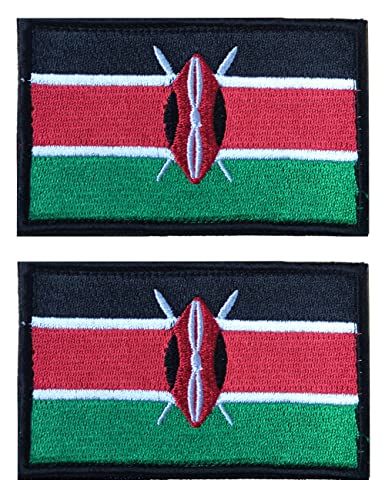 2 Stück AliPlus Kenia-Flagge Aufnäher, bestickt, taktischer Militär-Aufnäher, Klettverschluss 2 Stück AliPlus Kenia-Flagge Aufnäher, bestickt, taktischer Militär-Aufnäher, Klettverschluss von AliPlus