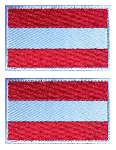 2 Stück AliPlus Österreich-Flagge, bestickt, taktischer Militär-Aufnäher, Moral-Patch-Applikation, Klettverschluss von AliPlus
