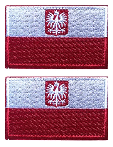 2 Stück AliPlus Polen Emblem Flagge Patches Embroidered Tactical Military Moral Patch Applique Fastener Hook and Loop (Adler) von AliPlus