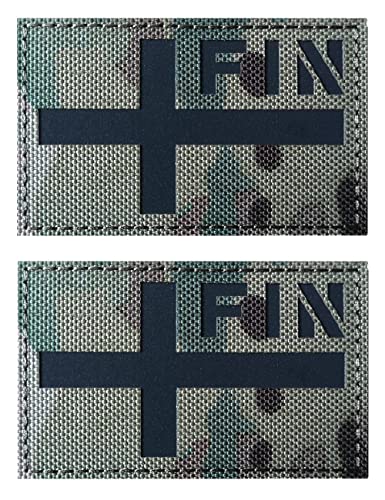 2 x AliPlus Finnland Flagge Patches IR Infrarot Reflektierende Patches Laser Cut Patch Tactical Moral Patch Hook and Loop (CP) von AliPlus