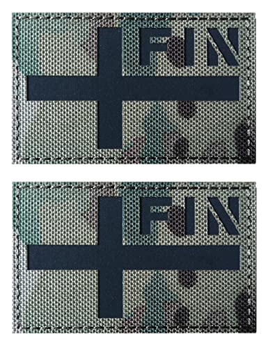 2 x AliPlus Finnland Flagge Patches IR Infrarot Reflektierende Patches Laser Cut Patch Tactical Moral Patch Hook and Loop (CP) von AliPlus