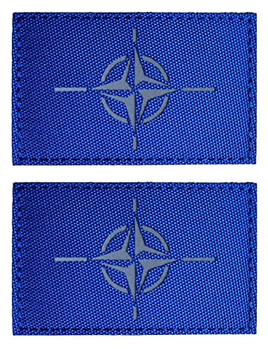 2 x AliPlus NATO Flaggen-Patches IR-Infrarot-reflektierende Patches Laser Cut Patch Tactical Moral Patch Hook and Loop von AliPlus