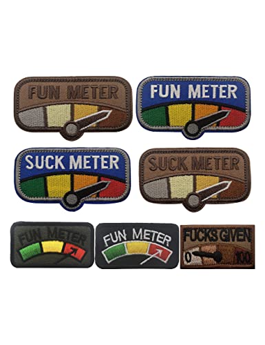7 Stück AliPlus Fun Meter Patches Suck Meter Patches Fucks Given Patch Moral Patch bestickt Patch Hook and Loop von AliPlus