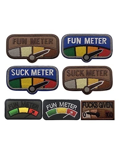 7 Stück AliPlus Fun-Meter Patches Suck Meter Patches Fucks Given Patch bestickt Moral Patch Haken und Schlaufe 7 Stück AliPlus Fun-Meter Patches Suck Meter Patches Fucks Given Patch bestickt Moral Patch Haken und Schlaufe von AliPlus