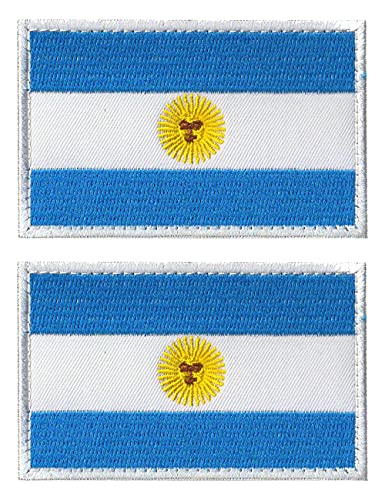 AliPlus Argentinien-Flagge, bestickt, taktischer Militär-Aufnäher, Klettverschluss, 2 Stück von AliPlus