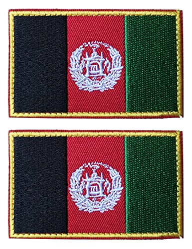 AliPlus Aufnäher mit afghanischer Flagge, bestickt, taktisch, Militär, Moral, Aufnäher, Klettverschluss, 2 Stück von AliPlus