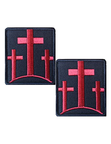 AliPlus Aufnäher mit drei Kreuzen, bestickt, taktischer Aufnäher, Haken und Schlaufe, Rot, 2 Stück AliPlus Aufnäher mit drei Kreuzen, bestickt, taktischer Aufnäher, Haken und Schlaufe, Rot, 2 Stück von AliPlus