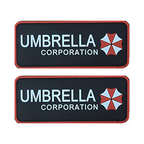 AliPlus Biohazard Patches Umbrella Corporation Patch PVC Gummi Morale Patch Haken Rückseite (12 x 5,1 cm), 2 Stück von AliPlus