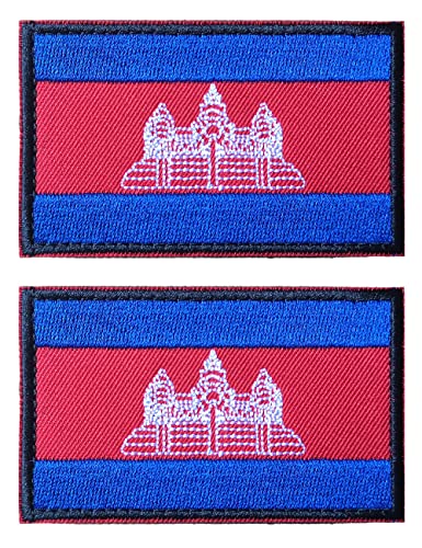 AliPlus Kambodscha-Flagge, bestickt, taktischer Militär-Aufnäher, Klettverschluss, 2 Stück AliPlus Kambodscha-Flagge, bestickt, taktischer Militär-Aufnäher, Klettverschluss, 2 Stück von AliPlus