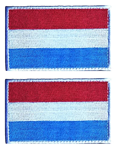 AliPlus Luxemburg-Flagge, bestickt, taktischer Militär-Aufnäher, Aufnäher, Klettverschluss, 2 Stück von AliPlus
