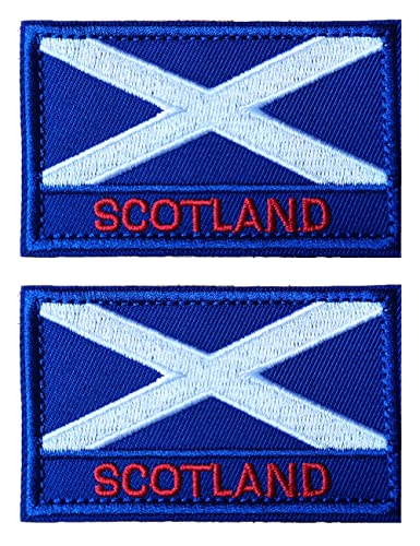 AliPlus Schottland-Flagge, bestickt, taktischer Militär-Aufnäher, Klettverschluss, 2 Stück von AliPlus