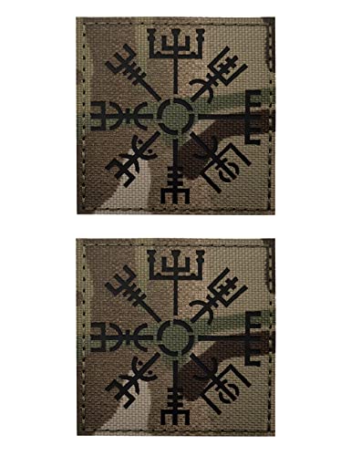 AliPlus Viking Vegvisir Helm of Ehrfurcht, IR, reflektierend, lasergeschnitten, taktische Moral-Patches, 5,9 x 5,9 cm, 2 Stück AliPlus Viking Vegvisir Helm of Ehrfurcht, IR, reflektierend, lasergeschnitten, taktische Moral-Patches, 5,9 x 5,9 cm, 2 Stück von AliPlus