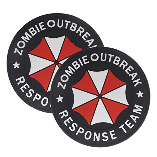 AliPlus Zombie Outbreak Response Team Patches Umbrella Corporation Patch PVC Gummi Morale Patch Haken Rückseite (rund) 2 Stück von AliPlus