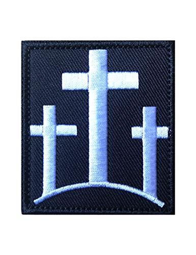 Aufnäher mit 3 Kreuzen, christlich-katholisch, taktisches Aufnäher, USA-Infidel, Armee-Schwarz Ops, Swat, Jesus, christlicher Glaube, Militär Morale, bestickt 3 CROSSES CHRISTIAN_1 von AliPlus