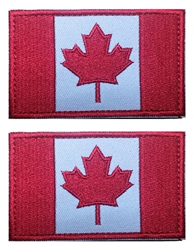 Aufnäher mit AliPlus Kanada-Flagge, bestickt, taktisch, Militär, Moral, Klettverschluss, 2 Stück Aufnäher mit AliPlus Kanada-Flagge, bestickt, taktisch, Militär, Moral, Klettverschluss, 2 Stück von AliPlus