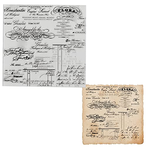 ALIBBON Words Background Clear Stamps for Card Making and Photo Album Decorations, Vintage Script Stamps, Text Letters Transparent Silicone Clear Stamps for Crafting and DIY Scrapbooking von Alibbon