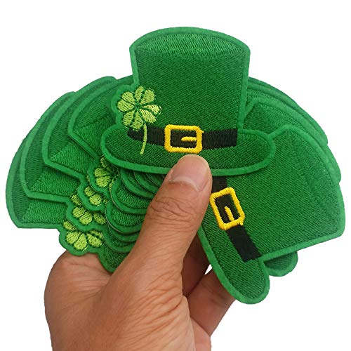 7,1 x 6,1 cm, 12 Stück St. Patrick's Day grüne Mütze mit Kleeblatt-Aufnäher, zum Aufbügeln oder Aufnähen, Applikationen, Maschinenstickerei, Nadelhandwerk, Handwerk 7,1 x 6,1 cm, 12 Stück St. Patrick's Day grüne Mütze mit Kleeblatt-Aufnäher, zum Aufbügeln oder Aufnähen, Applikationen, Maschinenstickerei, Nadelhandwerk, Handwerk von Alice Patches