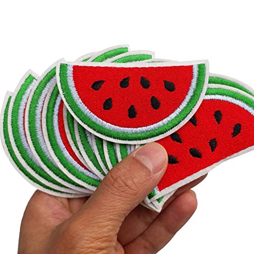 7,6 x 4,3 cm, 12 Stück Wassermelone, Wassermelone, Sommer, Obst, Aufnäher, bestickt, Applikationen, Maschinenstickerei, Nadelarbeiten, Kleidung, Zubehör, Nähen DIY von Alice Patches