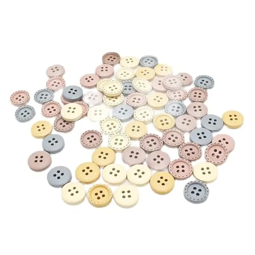 Dekorative Holzknöpfe für Kleidung, Handarbeiten, Scrapbooking, Basteln, DIY-Zubehör (gemischt, 15 mm), 50 Stück von Alice_Star