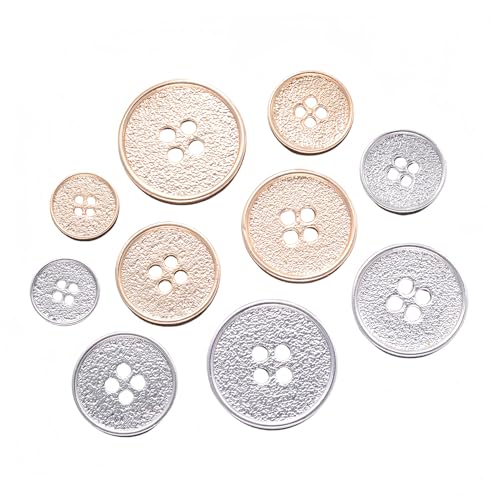 Metallknöpfe aus Zinklegierung, flach, 4 Löcher, handgenäht, für Bekleidung, Schmuck, DIY, einfach, elegant, passend zu jedem Zubehör, 5 Stück Metallknöpfe aus Zinklegierung, flach, 4 Löcher, handgenäht, für Bekleidung, Schmuck, DIY, einfach, elegant, passend zu jedem Zubehör, 5 Stück von Alice_Star