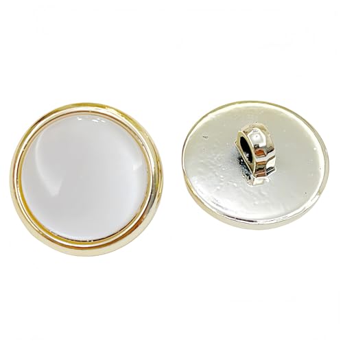 Runde goldfarbene Perlglanz-Knöpfe für Damenblusen, Mäntel, dekoratives Kleidungszubehör mit silberfarbenem Rand, 5 Stück (Gold, 21 mm) von Alice_Star