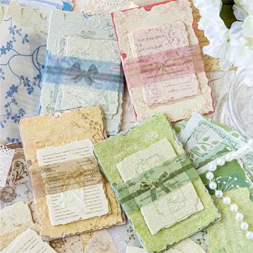 Alideco 120 Stück Vintage Exquisite Briefpress-Prägung Scrapbooking Papier für Journaling Supplies, dekoratives Bastelpapier für Junk Journals (huazhiyu) von Alideco