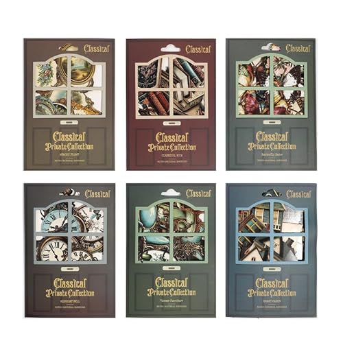 Alideco 120 Stück Vintage Magic Cottage Schmetterlinge Uhren Bücher Scrapbooking Papier für Journaling Supplies, dekoratives Bastelpapier für Junk Journals (gudiansicang) von Alideco