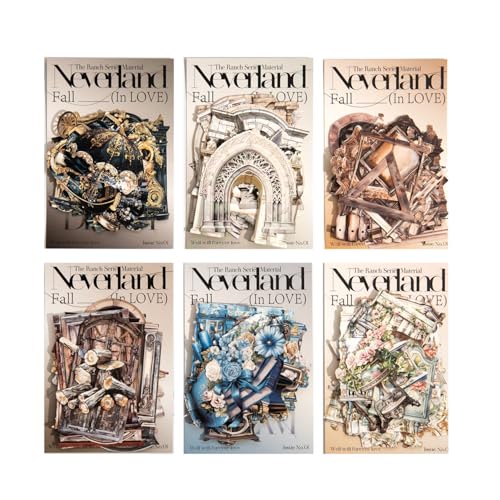 Alideco 120 Stück Vintage Magnificent Manor Skulptur Fensterbank Scrapbooking Papier für Journaling-Zubehör, dekoratives Bastelpapier für Junk Journals (Menghuanzhuangyuan) von Alideco