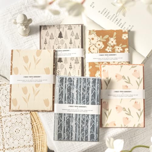 Alideco 120 Stück Vintage Mori Thema Scrapbooking Papier für Journaling Supplies, dekoratives Bastelpapier für Junk Journals (senxizhifang) von Alideco