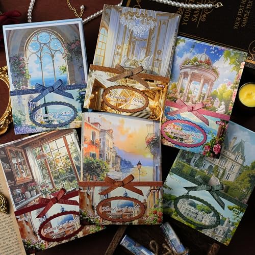Alideco 120 Stück Vintage europäischer Stil Architektur Landschaft Scrapbooking Papier für Journaling Supplies, dekoratives Bastelpapier für Junk Journals (Manbushiguang) von Alideco